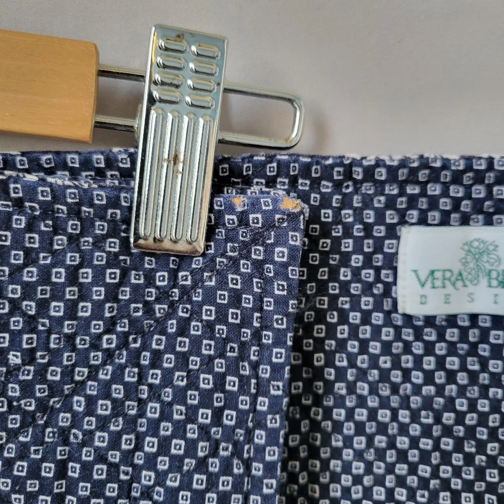 6 Vera Bradley Vintage Blue Coin‎ Leaf Print Quilted Reversible Table Placemats